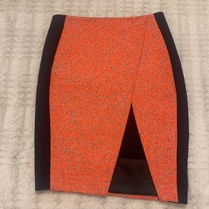 Ted Baker London Orange and Black Pencil Skirt